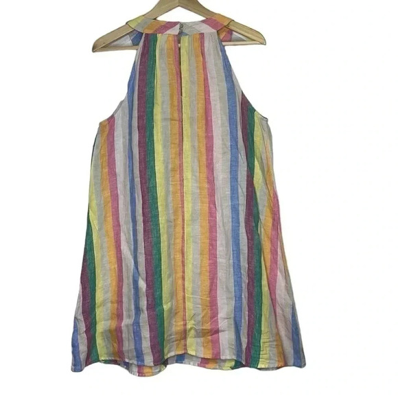 C&C California 100% sleeveless, pastel colorful stripes dress size Small - Picture 3 of 4